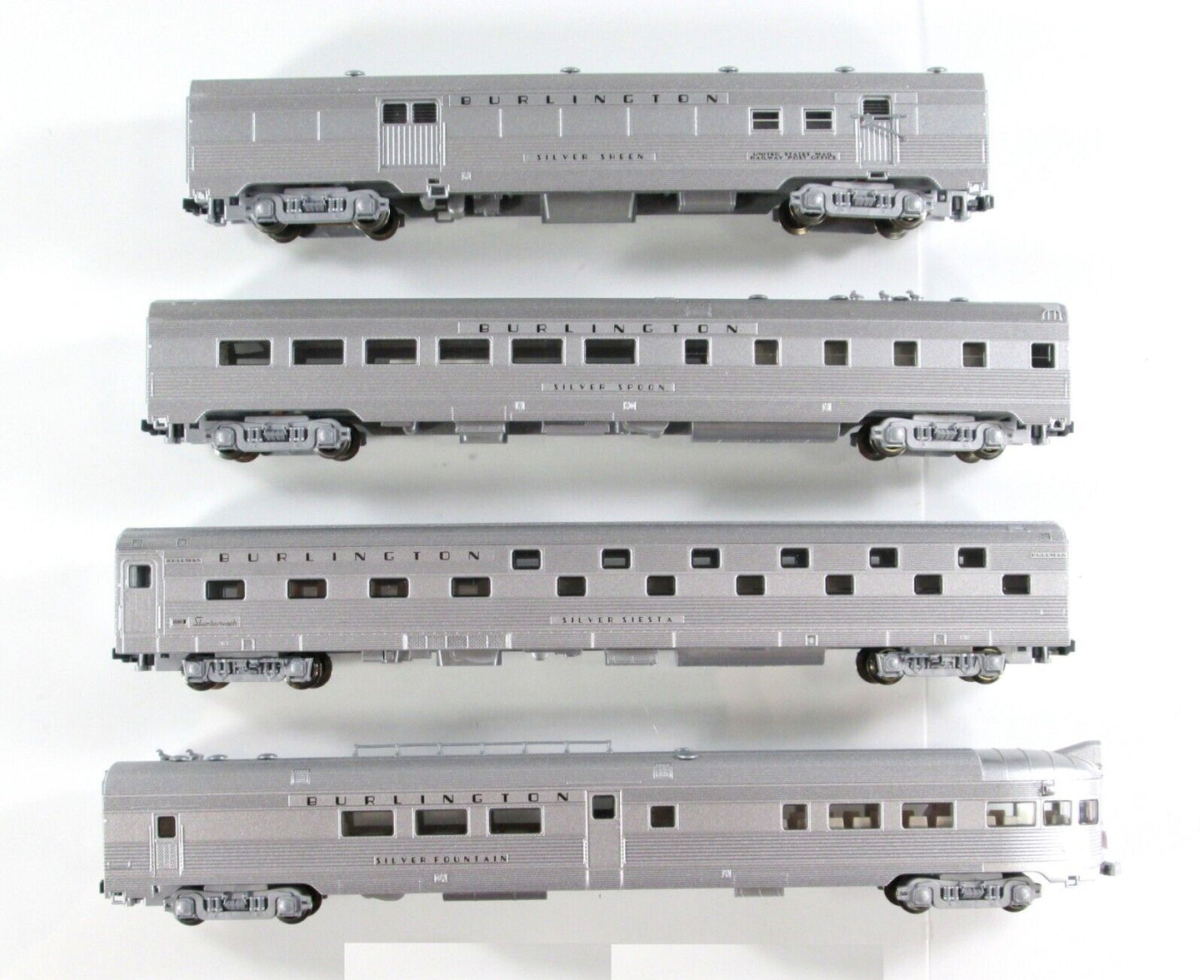 N Scale CHICAGO, BURLINGTON, & QUINCY Passenger Car 4-Pack Set A - Kato 106-1503