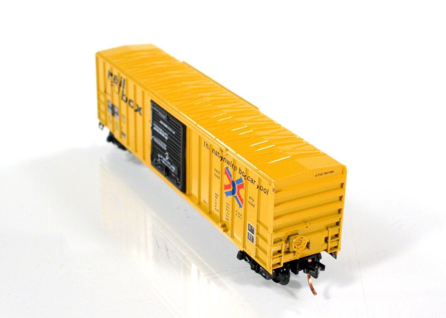 N Scale ***RAILBOX*** Box Car, Restencil ATSF #501500 -Premiere Editions 2434B-1