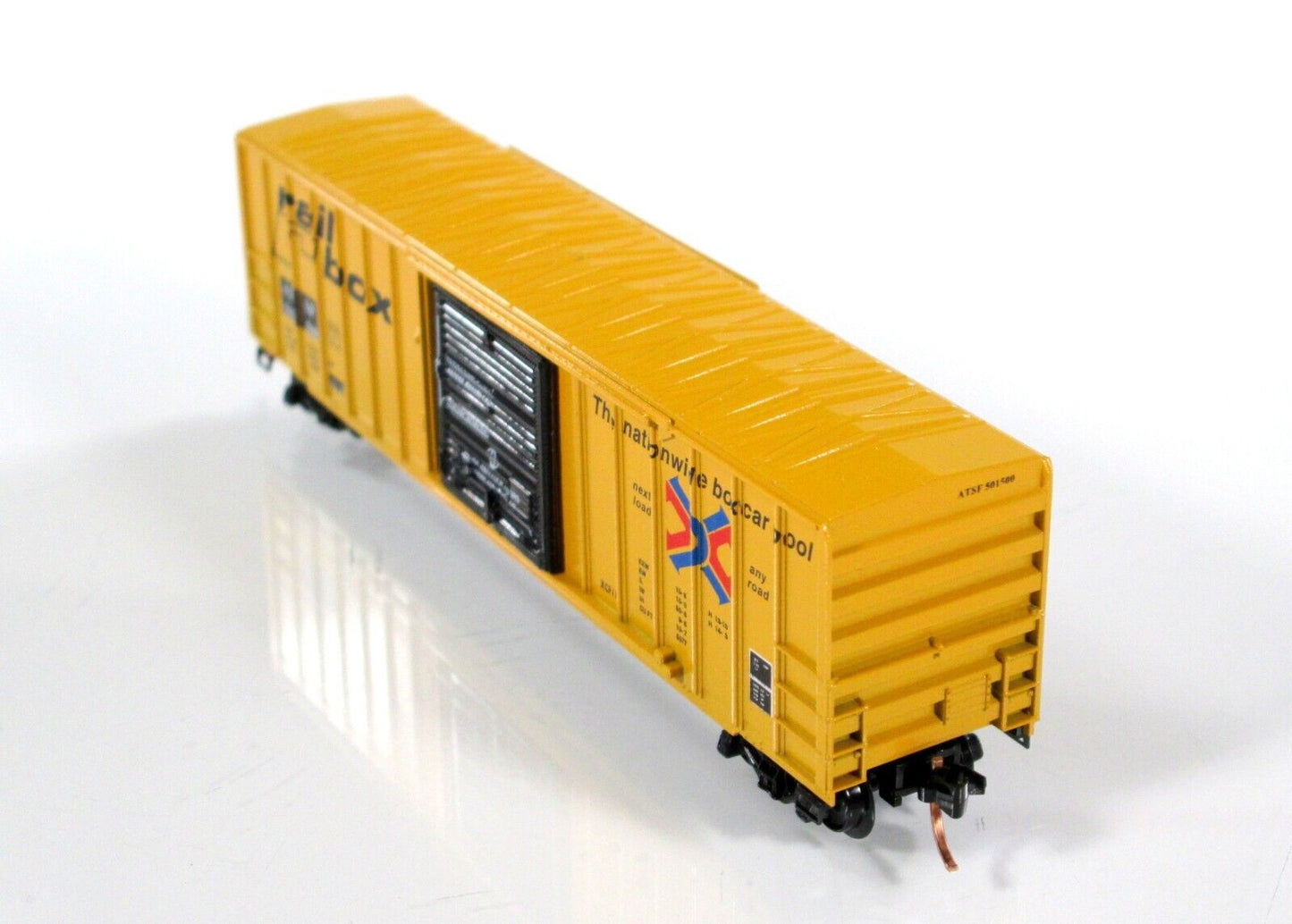 N Scale ***RAILBOX*** Box Car, Restencil ATSF #501500 -Premiere Editions 2434B-1