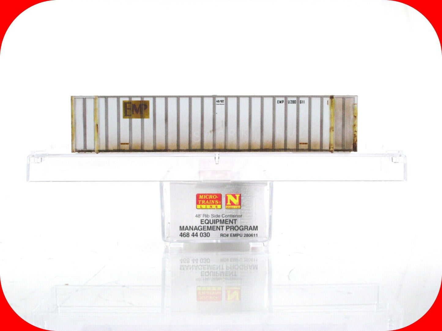 N Scale ***EMP*** Weathered 48' Container, EMPU 280611 --- Micro Trains 46844030