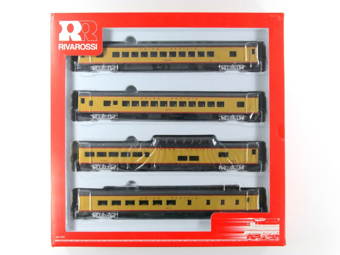 HO Scale UNION PACIFIC Lightweight Passenger Set A -Rivarossi R6995 -Knuckle Cpl