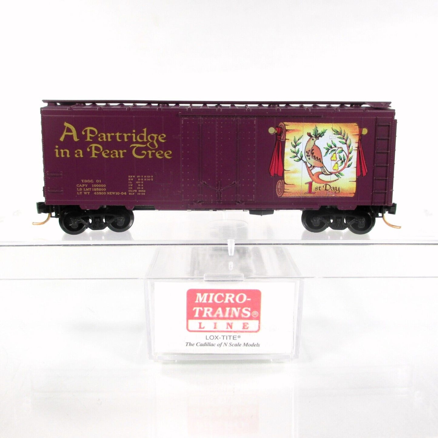 N Scale **PARTRIDGE, PEAR TREE** 12 Days Christmas Box Car -- Micro Trains 21501