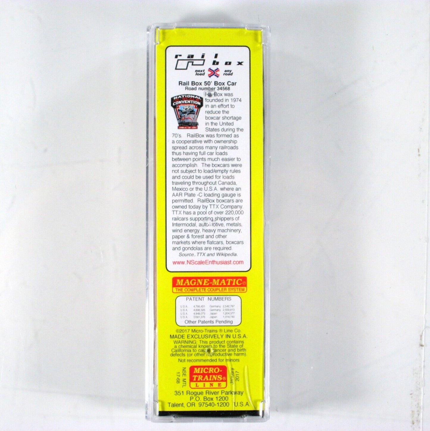 N Scale **RAILBOX GRAFFITI** Box Car #34568 - Micro Trains NSE MTL 17-68 *RARE*