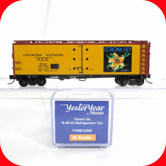 N Scale ***GROWERS EXPRESS, CORONA LILY*** Reefer #762 -YesterYear, MTL Couplers