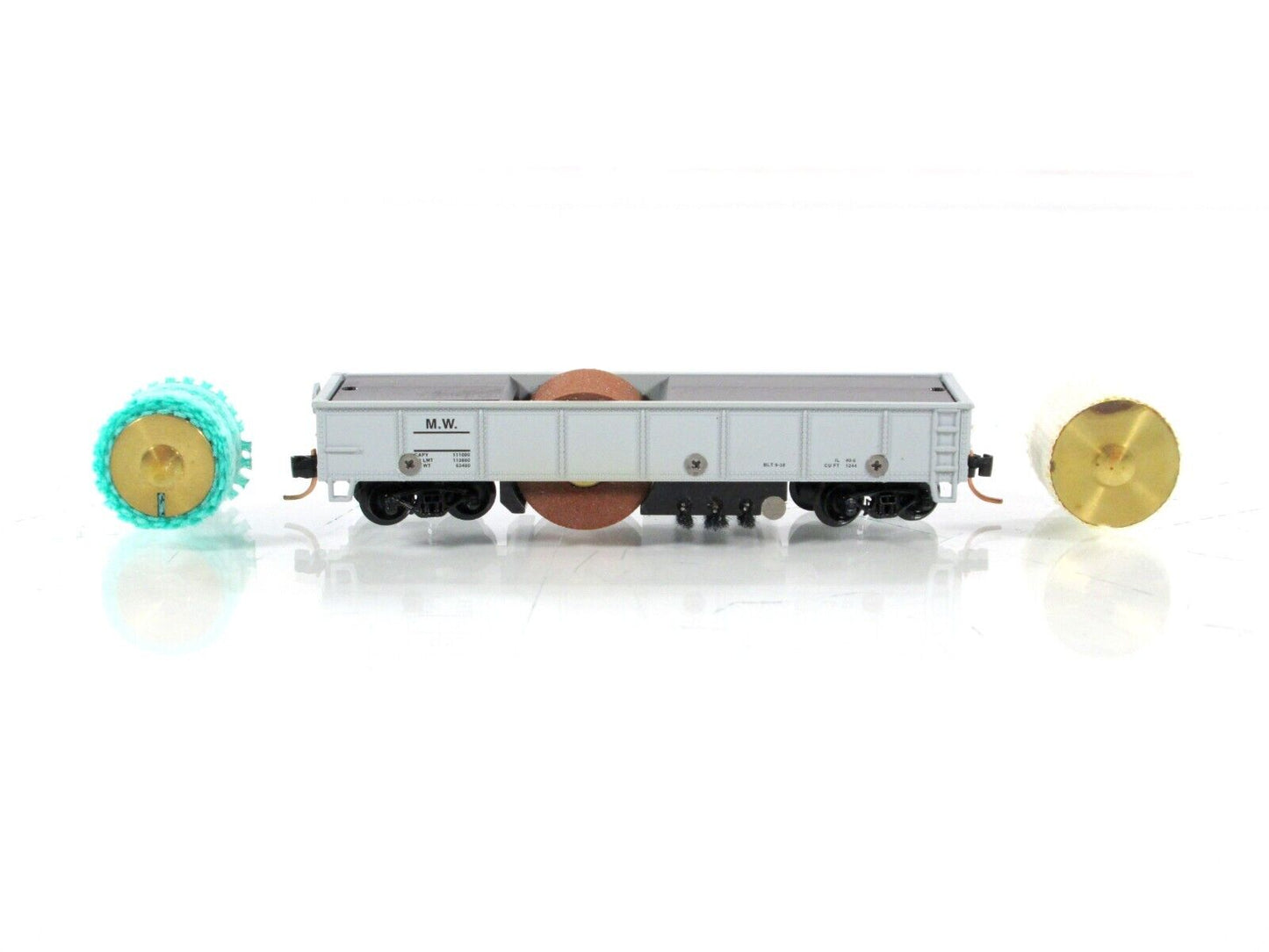 N Scale ***MoW*** Roller Wheel Track Cleaner 40' Gondola - AZTEC TS1115 ***RARE*