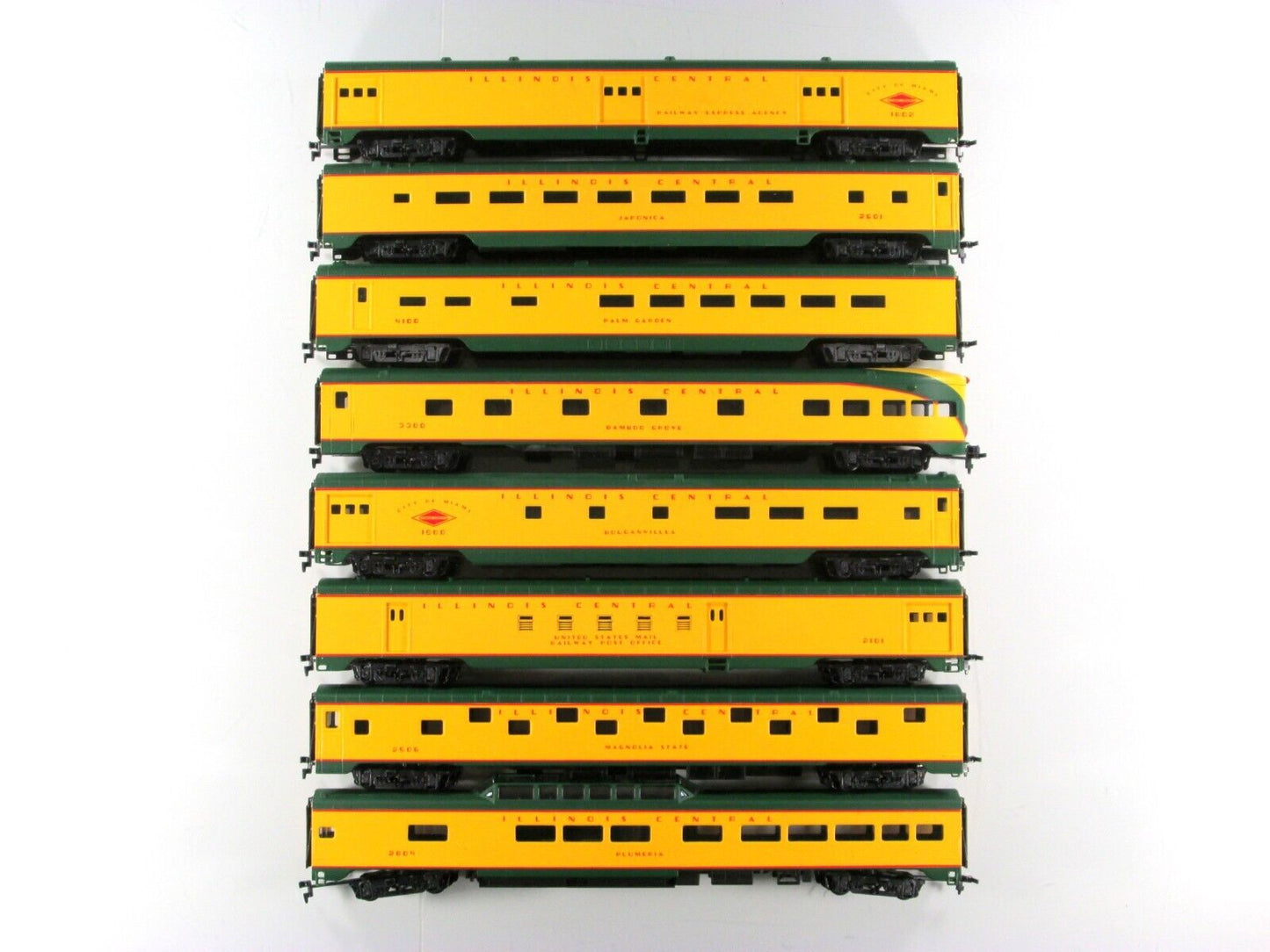 HO Scale **ILLINOIS CENTRAL CITY of MIAMI** Passenger Car 8-Pack Set --IHC 50414