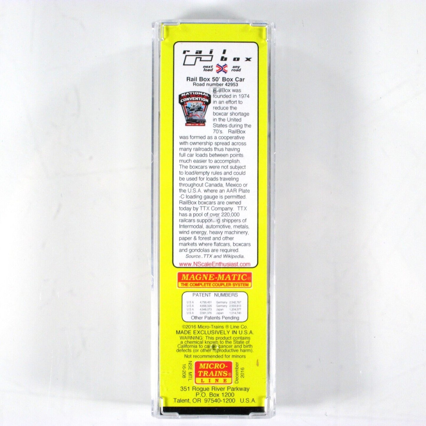 N Scale **RAILBOX GRAFFITI** Box Car #42953 - Micro Trains NSE MTL 16-208 *RARE*