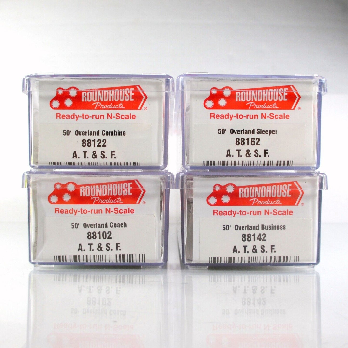 N Scale ***SANTA FE** OVERLAND Passenger 4-Set - Roundhouse 89416 - MTL Couplers