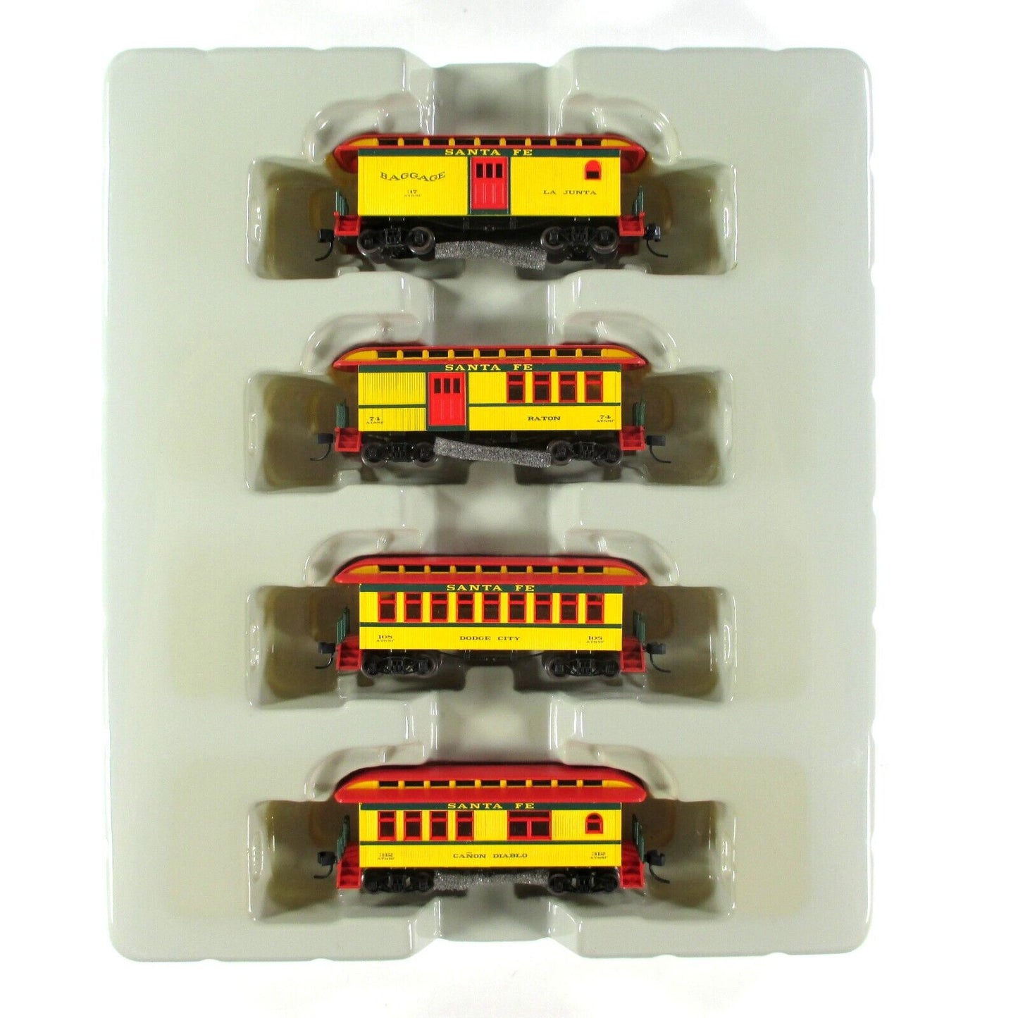 N Scale ATSF / SANTA FE Overton Old-Time Passenger Car 4-Pack Set -Athearn 11021