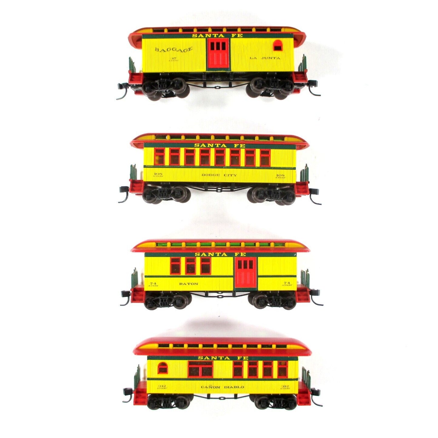 N Scale ATSF / SANTA FE Overton Old-Time Passenger Car 4-Pack Set -Athearn 11021