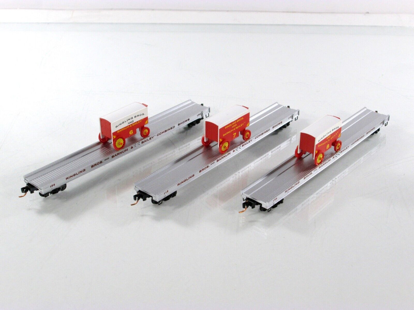 N Scale **RINGLING** Circus Wagons on 70' Flat Cars Set -- Micro Trains 99301400