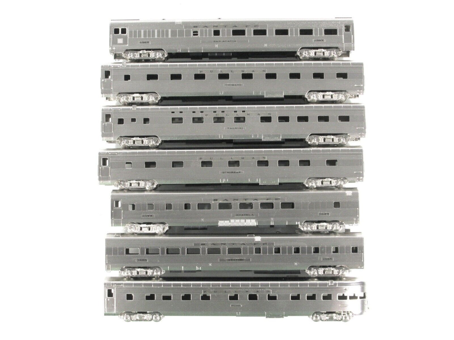 N Scale BRASS ***SANTA FE SUPER CHIEF*** 1938 Ed. Passenger 7-Car Set - ORIENTAL