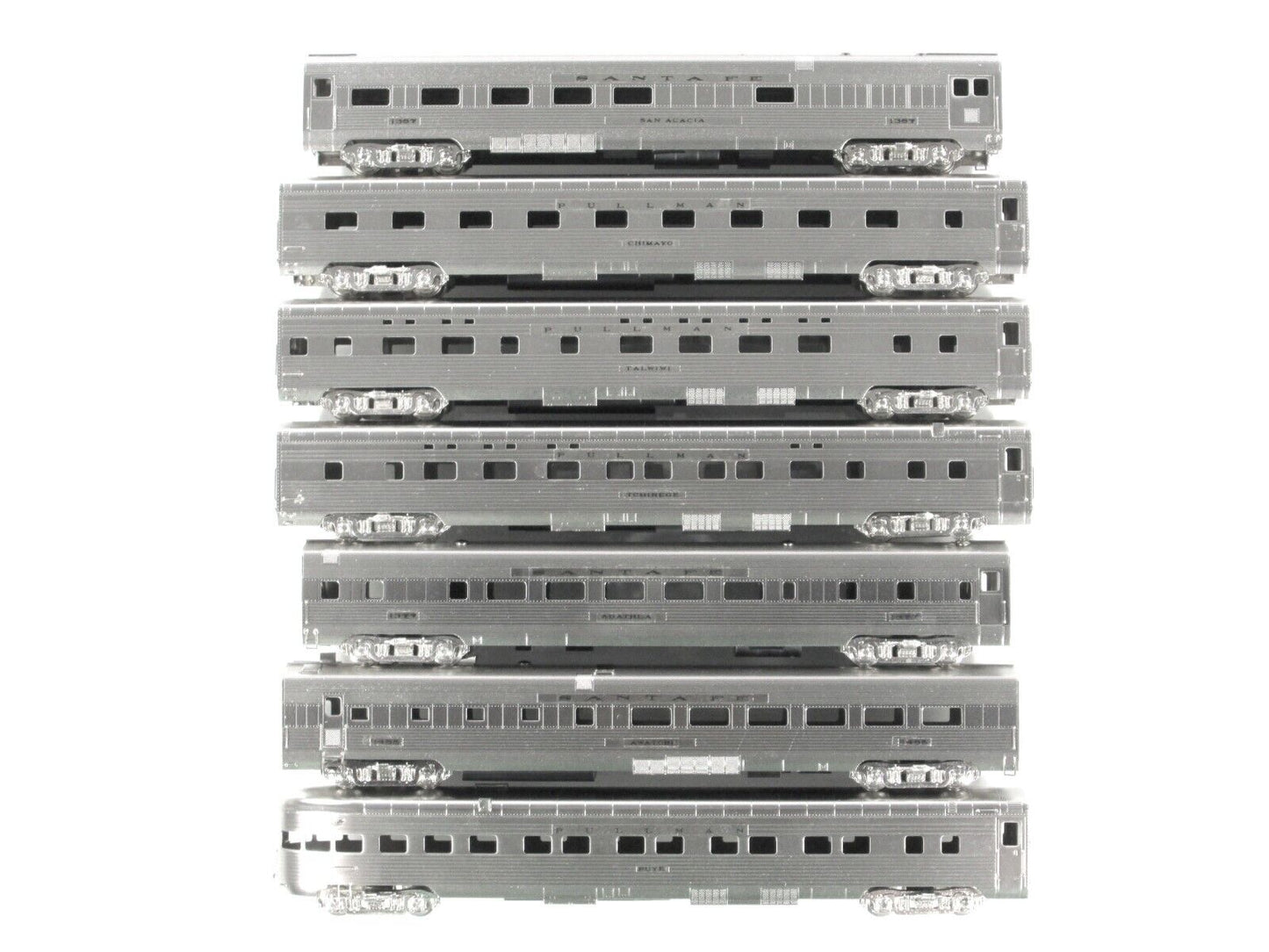 N Scale BRASS ***SANTA FE SUPER CHIEF*** 1938 Ed. Passenger 7-Car Set - ORIENTAL