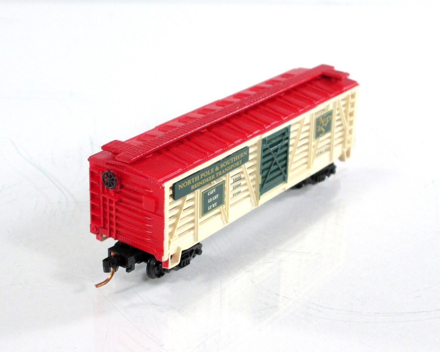 N Scale ***CHRISTMAS*** Reindeer Stock Car NP&S 2004 - Bachmann 71585, MTL Cplrs