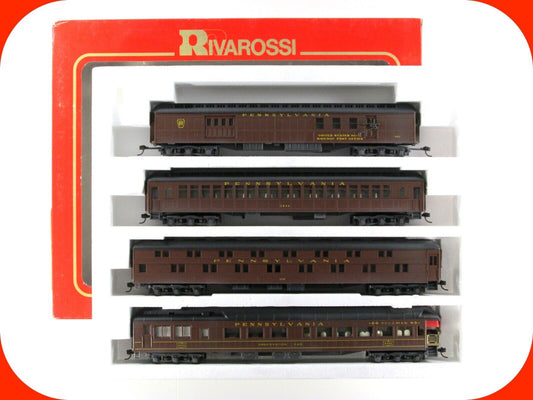 HO Scale **PRR** 1920s Weathered Passenger Set B - Rivarossi 6917, Knuckle Cplrs
