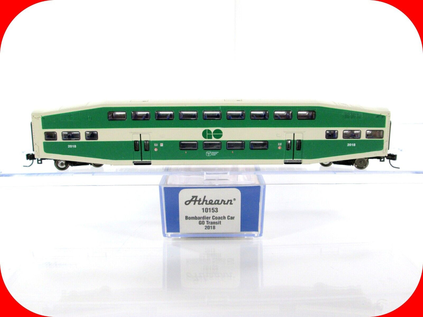 N Scale **GO TRANSIT** BOMBARDIER Bi-Level Passenger Coach #2018 - Athearn 10153