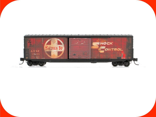 N Scale ***SANTA FE*** Weathered 50' Box Car, ATSF 13238 - Micro Trains 18044140
