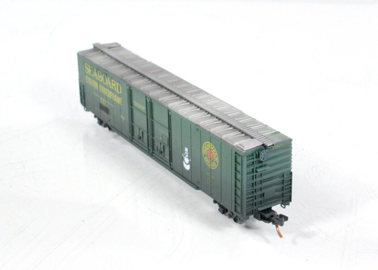 N Scale *SEABOARD* Weathered Box Car w/ Snowman - CYBER 1, Micro Trains 99502025