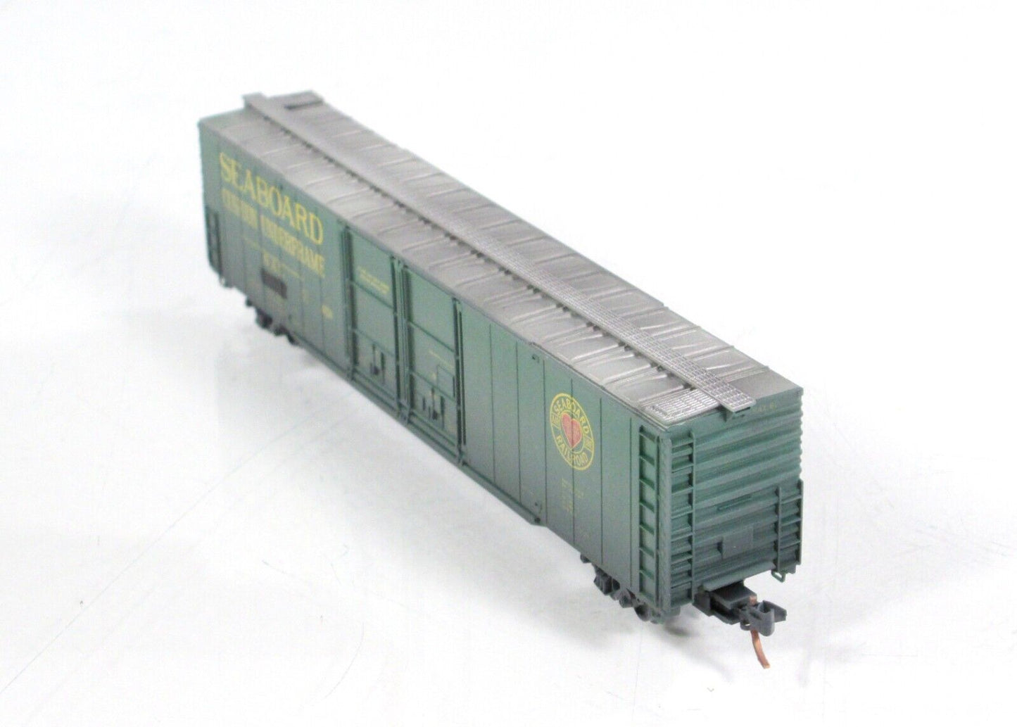 N Scale *SEABOARD* Weathered Box Car w/ Snowman - CYBER 1, Micro Trains 99502025