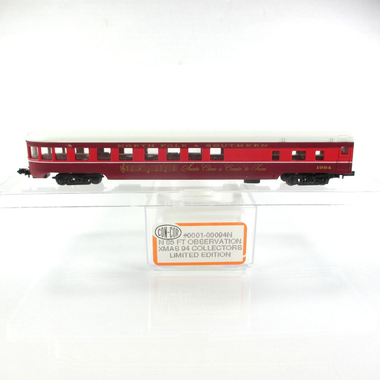 N Scale *NORTH POLE & SOUTHERN* SANTA CLAUS 1994 Observation Car, Con-Cor 00094N