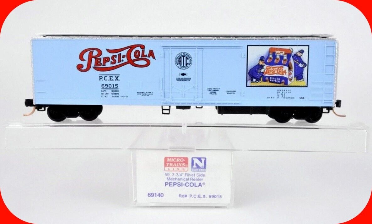 N Scale ***PEPSI-COLA*** PEPSI PETE COPS Reefer, PCEX 69015 - Micro Trains 69140