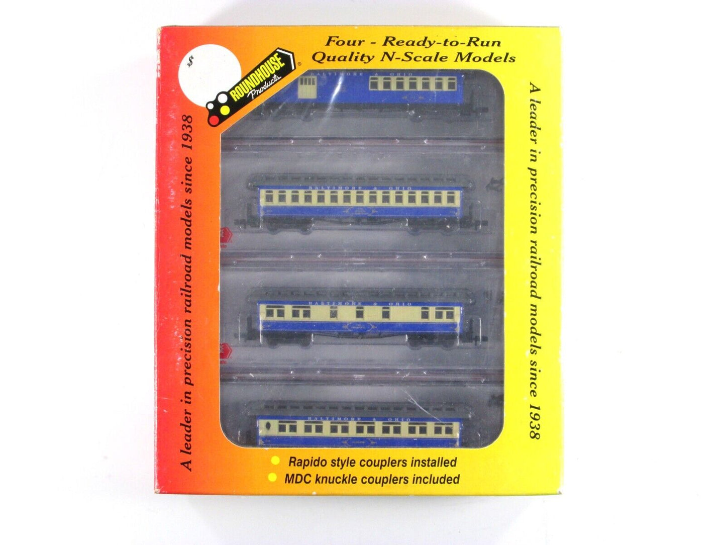 N Scale  **BALTIMORE & OHIO** Overland Passenger Set - Roundhouse 89443 ***RARE*