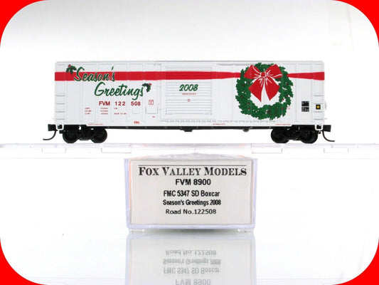 N Scale **SEASON'S GREETINGS** CHRISTMAS 2008 50' Box Car, Fox Valley 8900 *RARE