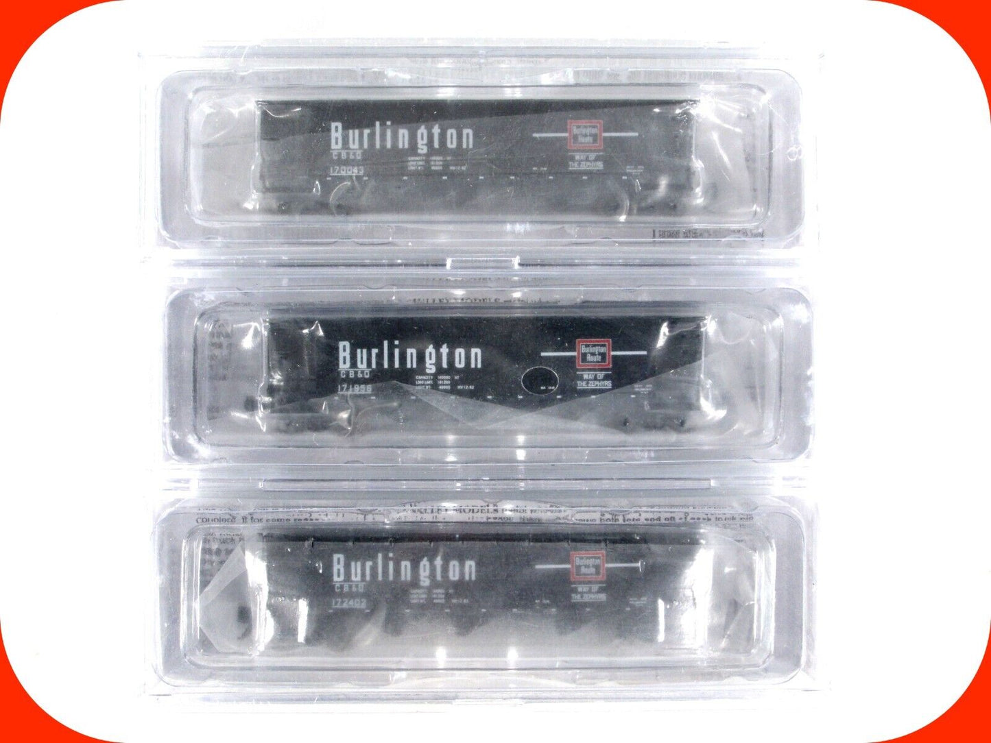 N Scale ***BURLINGTON*** CB&Q Coal Hopper 3-Pack Set w/ Loads - Bluford 73903