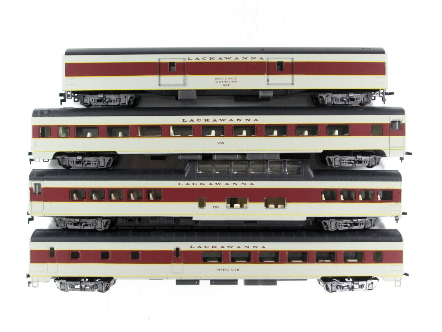 HO Scale ***LACKAWANNA*** 1930s Lightweight Passenger Car Set A - Rivarossi 6954