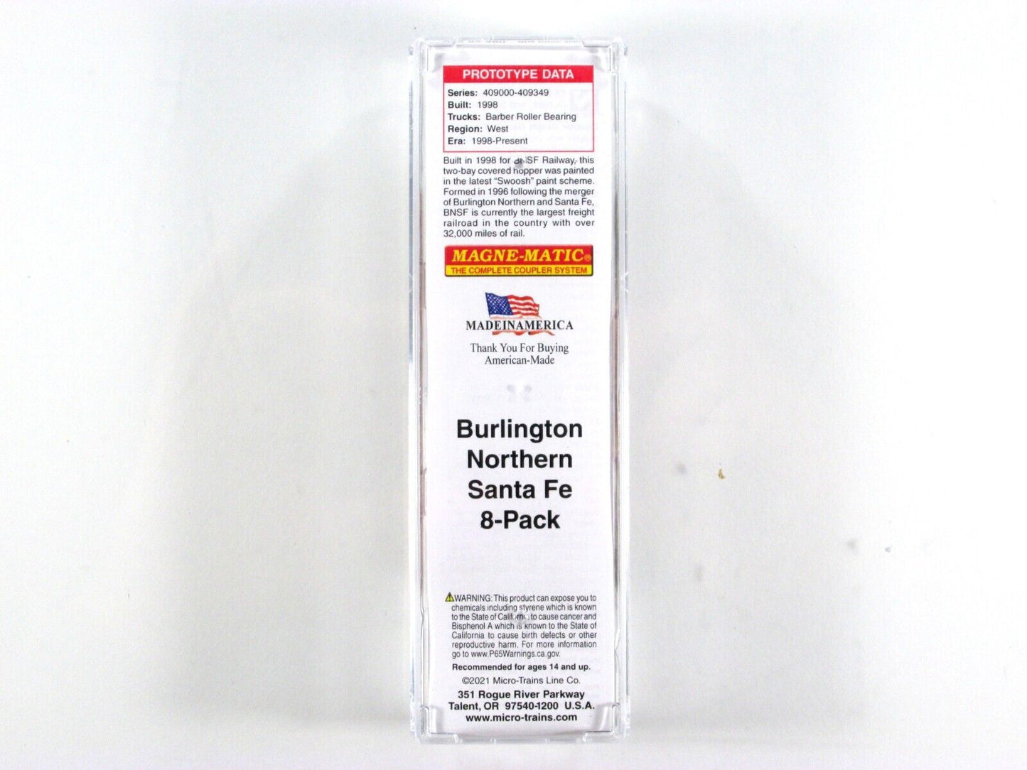 N Scale ***BNSF*** 2-Bay Covered Hopper 8-Pack Set ------- Micro Trains 99300819
