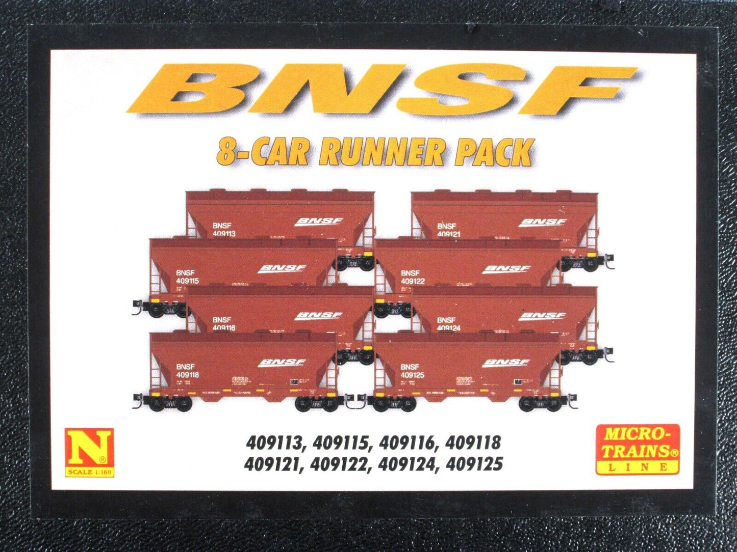 N Scale ***BNSF*** 2-Bay Covered Hopper 8-Pack Set ------- Micro Trains 99300819
