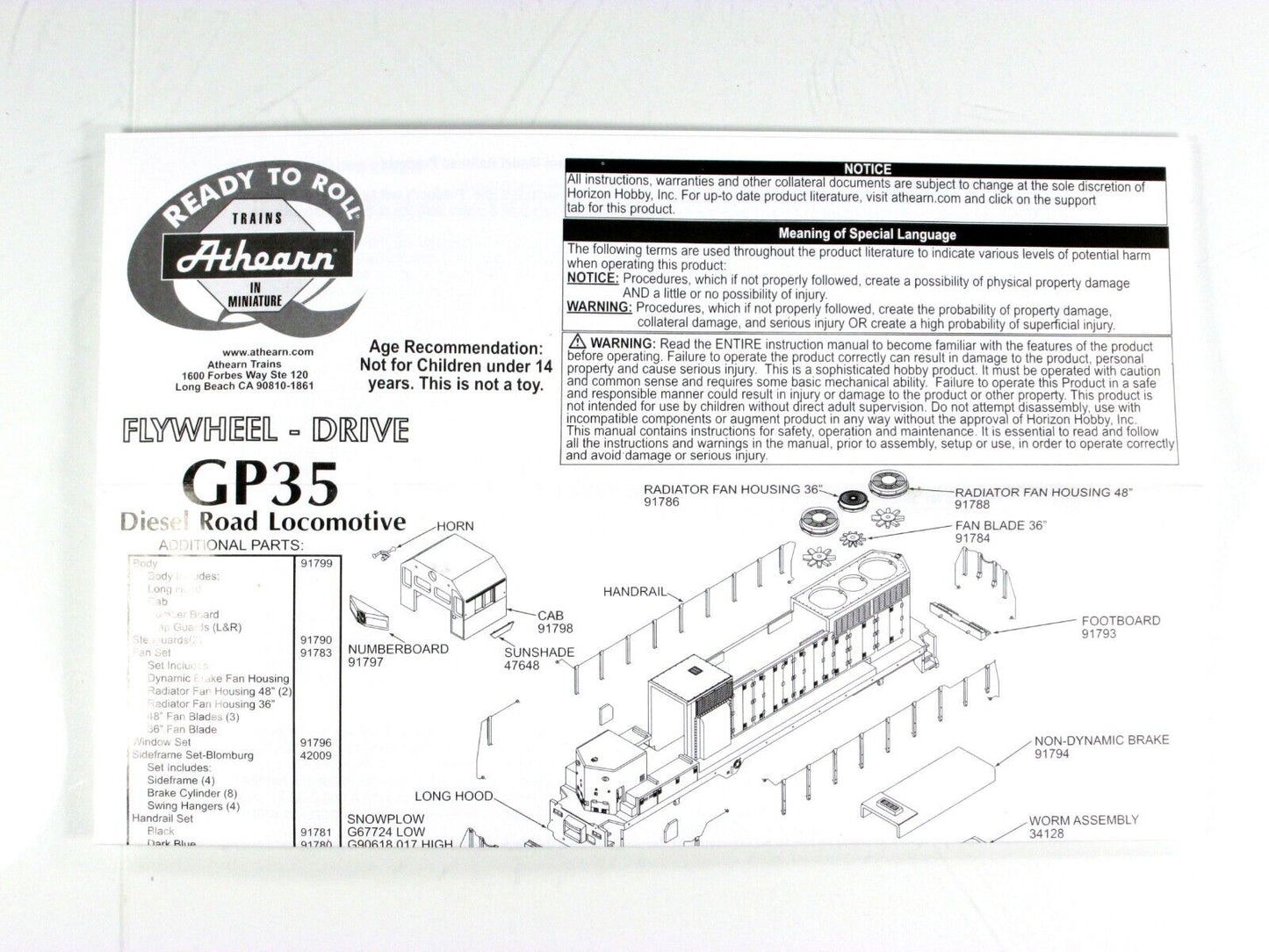HO Scale ***BALTIMORE & OHIO*** GP35 Locomotive #3512 - Athearn 96040, w/ DCC