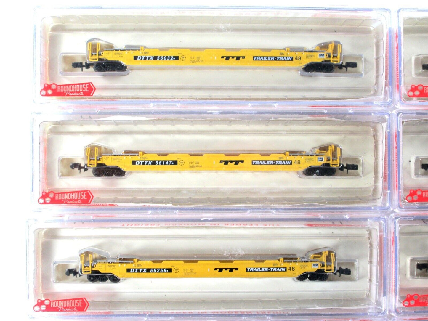 N Scale **TRAILER TRAIN** Husky Well Car 12-Set, 48' Well - Roundhouse 8471, 858