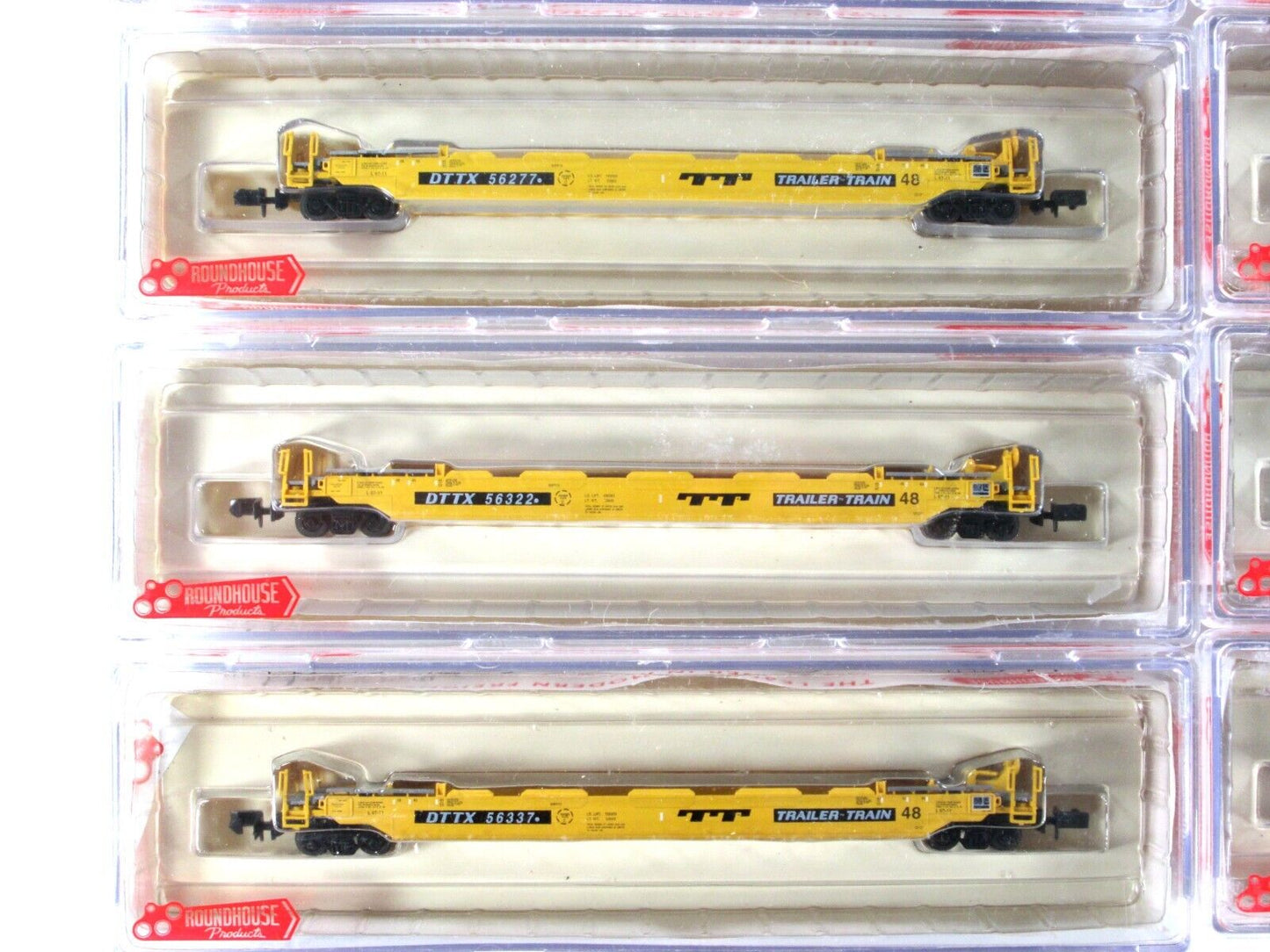 N Scale **TRAILER TRAIN** Husky Well Car 12-Set, 48' Well - Roundhouse 8471, 858