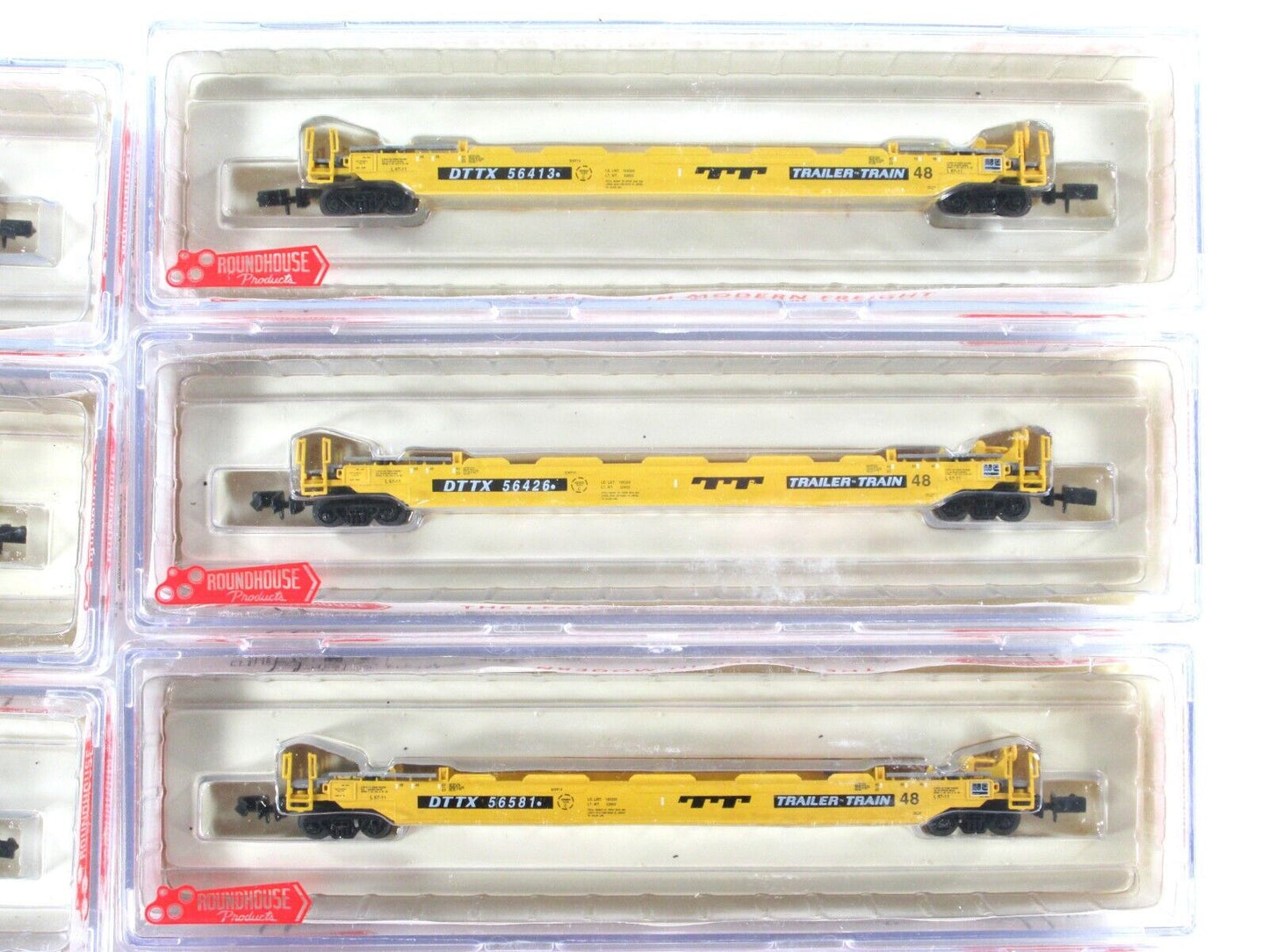 N Scale **TRAILER TRAIN** Husky Well Car 12-Set, 48' Well - Roundhouse 8471, 858