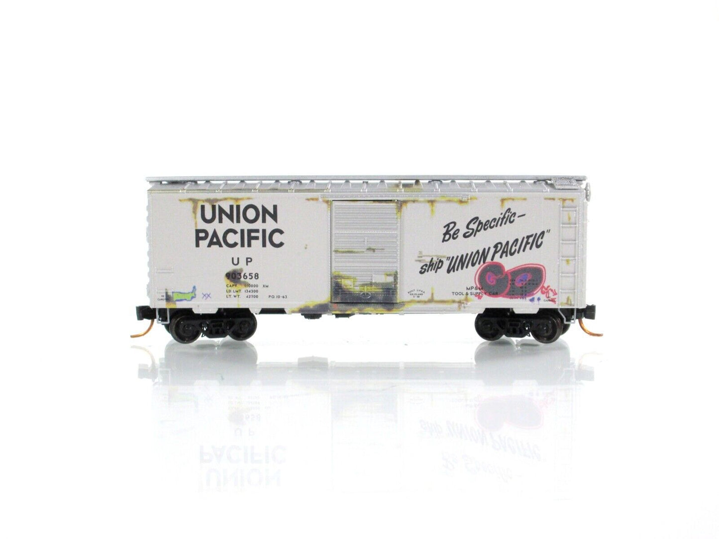N Scale UNION PACIFIC Weathered, Graffiti Box Car #903658 -Micro Trains 02044756