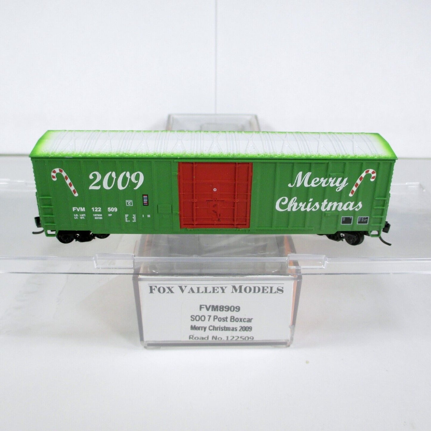N Scale ***MERRY CHRISTMAS 2009*** 50' Box Car #122509 - Fox Valley 8909 **RARE*