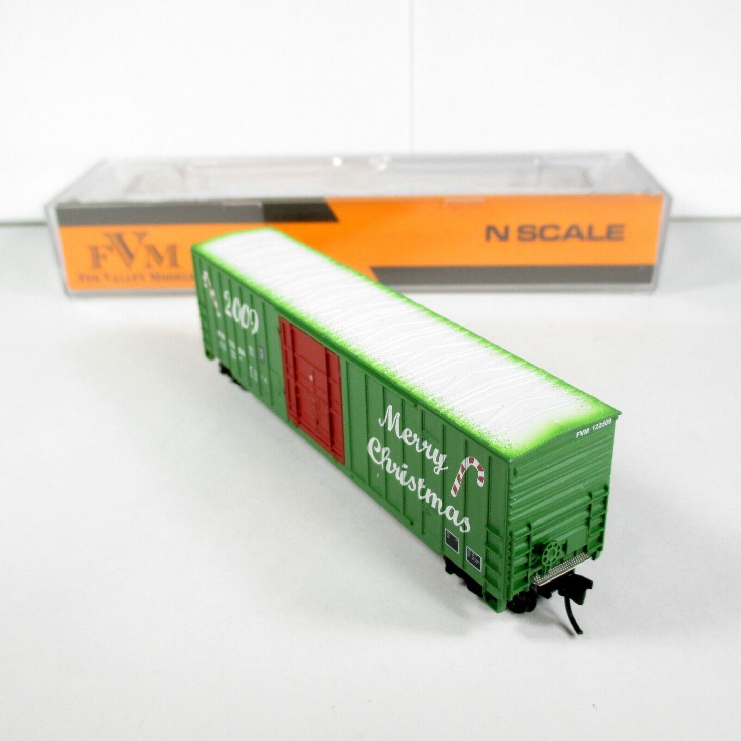 N Scale ***MERRY CHRISTMAS 2009*** 50' Box Car #122509 - Fox Valley 8909 **RARE*