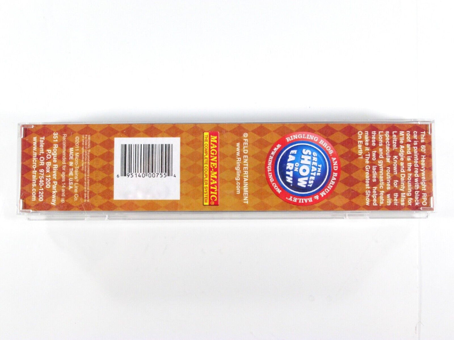 N Scale ***RINGLING, BARNUM & BAILEY*** RPO Passenger Car -Micro Trains 14000200