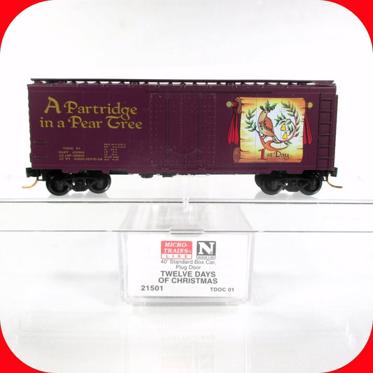 N Scale **PARTRIDGE, PEAR TREE** 12 Days Christmas Box Car --Micro Trains 21501