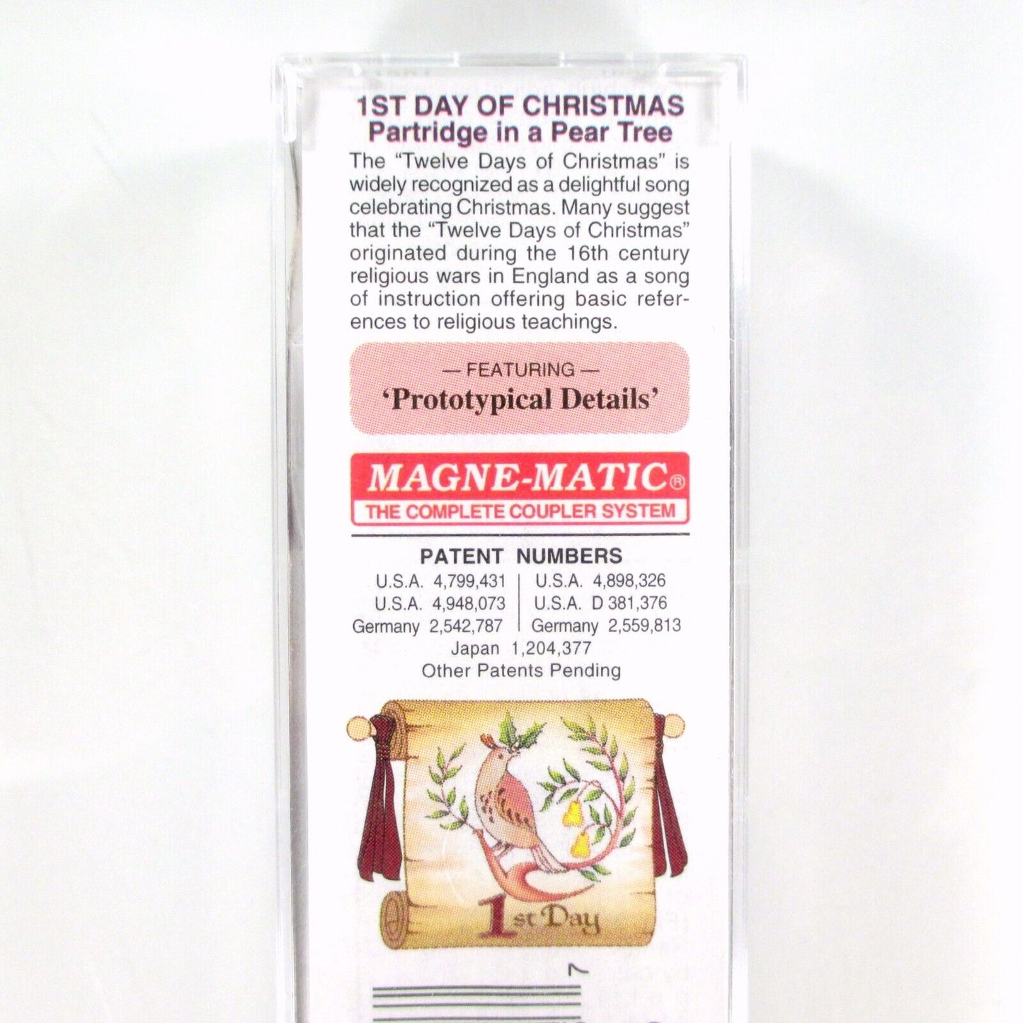 N Scale **PARTRIDGE, PEAR TREE** 12 Days Christmas Box Car --Micro Trains 21501