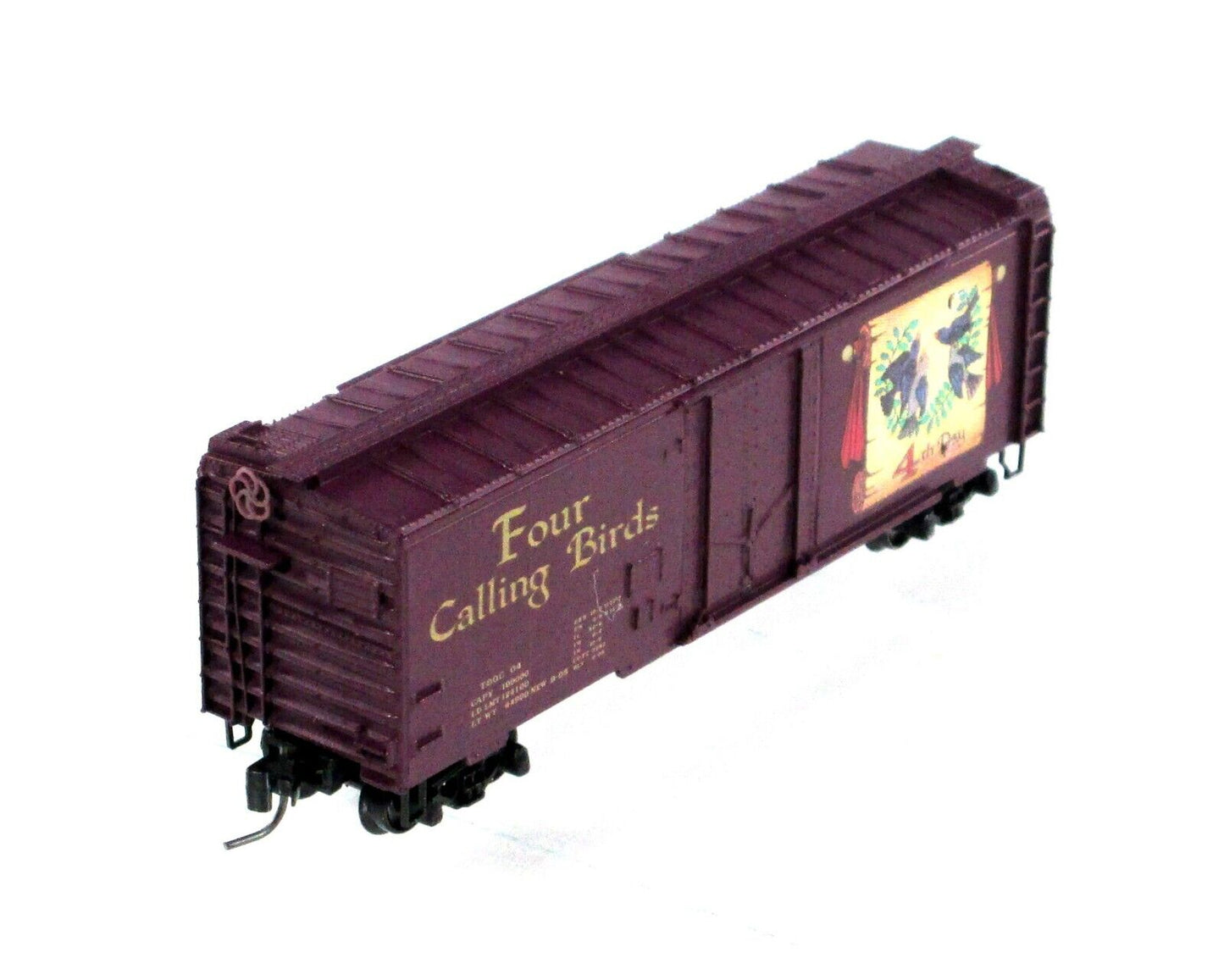 Z Scale **FOUR CALLING BIRDS** 12 Days Christmas Box Car - Micro Trains 50200340
