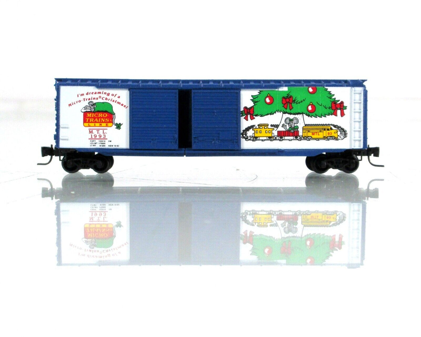 Z Scale ***MERRY CHRISTMAS 1993** 50' Double Door Box Car - Micro Trains 13715-2