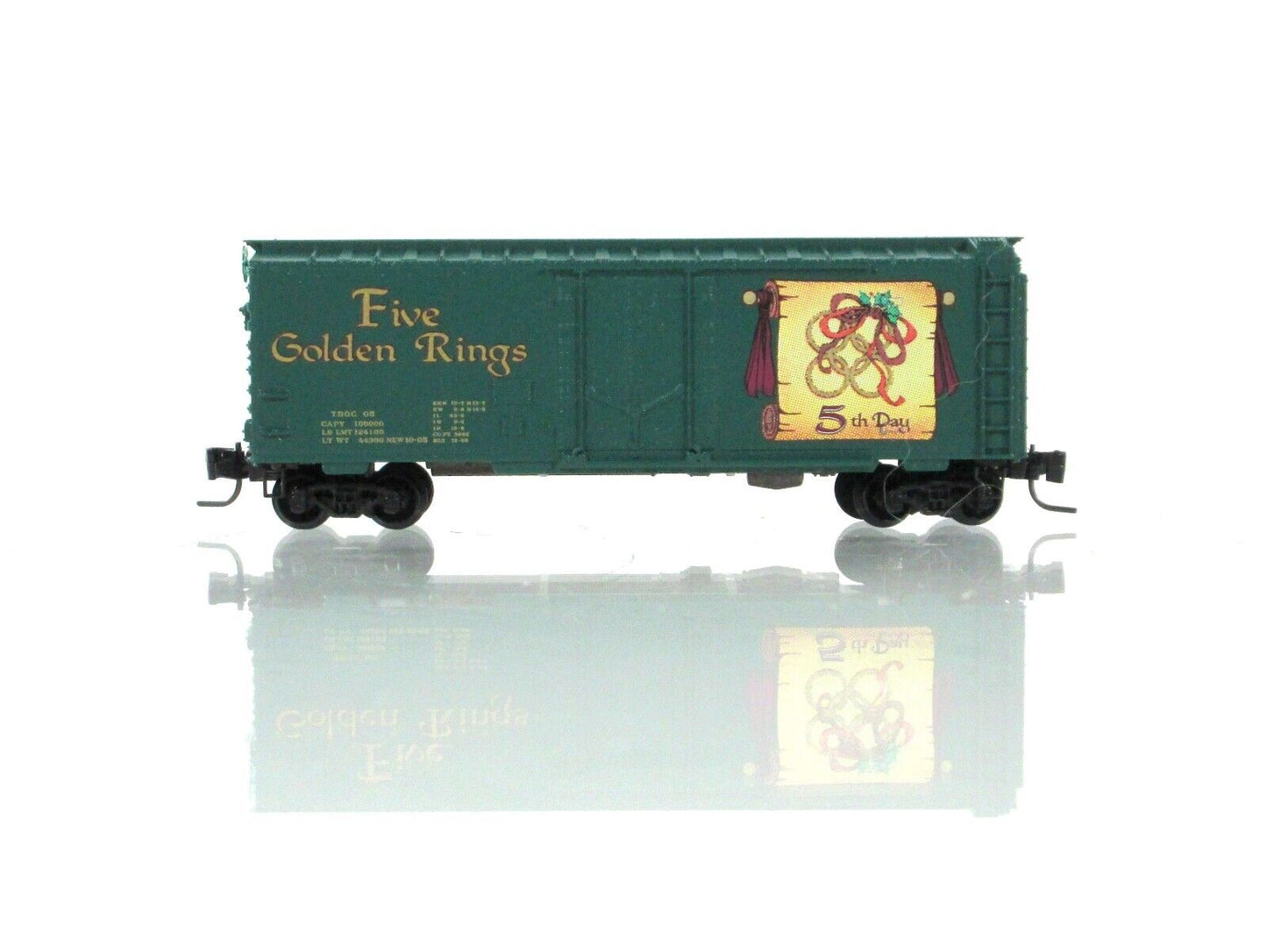 Z Scale **FIVE GOLDEN RINGS** 12 Days Christmas Box Car -- Micro Trains 50200350