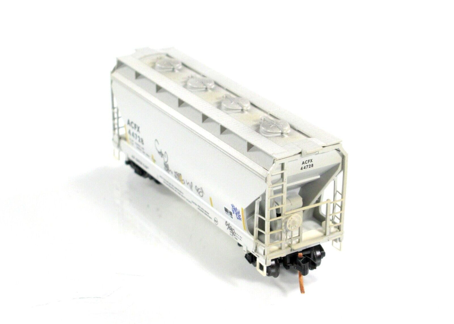 N Scale ***ACFX*** Weathered & Graffiti Hopper, #44728 --- Micro Trains 09244310