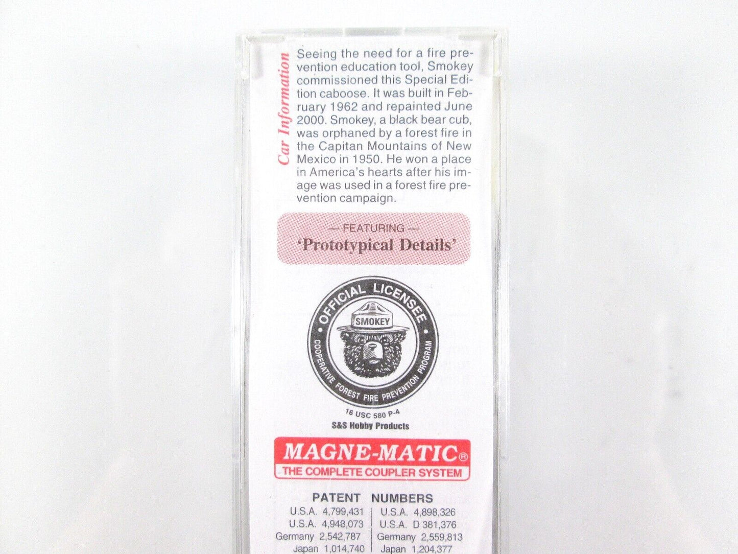 N Scale **SMOKEY BEAR** Fire Prevention Instruction Caboose -Micro Trains 100100