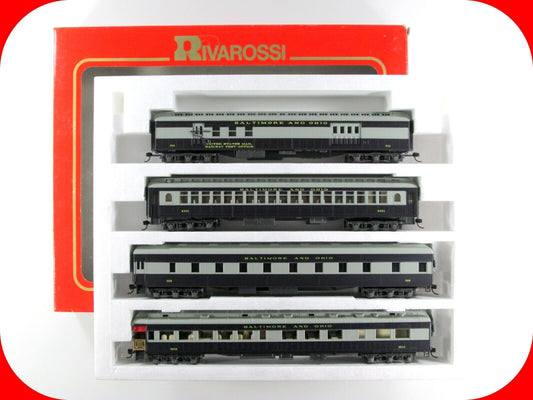 HO Scale *Baltimore Ohio* Royal Blue Passenger Set B -Rivarossi 6909, Knuckle Cp