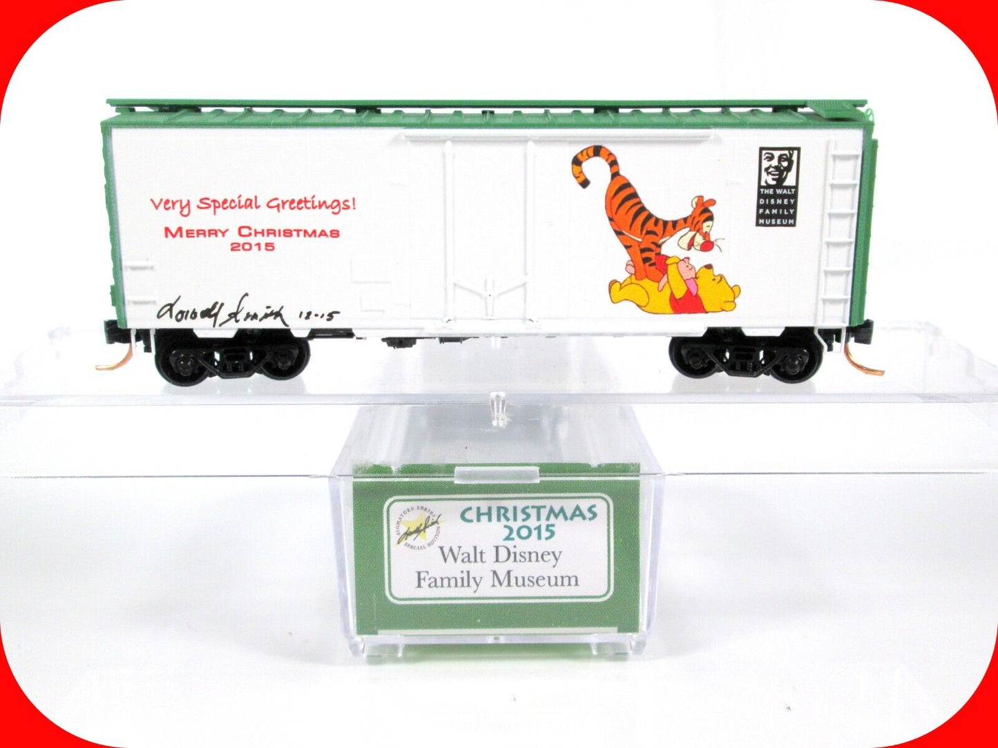 N Scale DISNEY Christmas TIGGER & WINNIE POOH Box Car, *SIGNED* Lowell Smith MTL