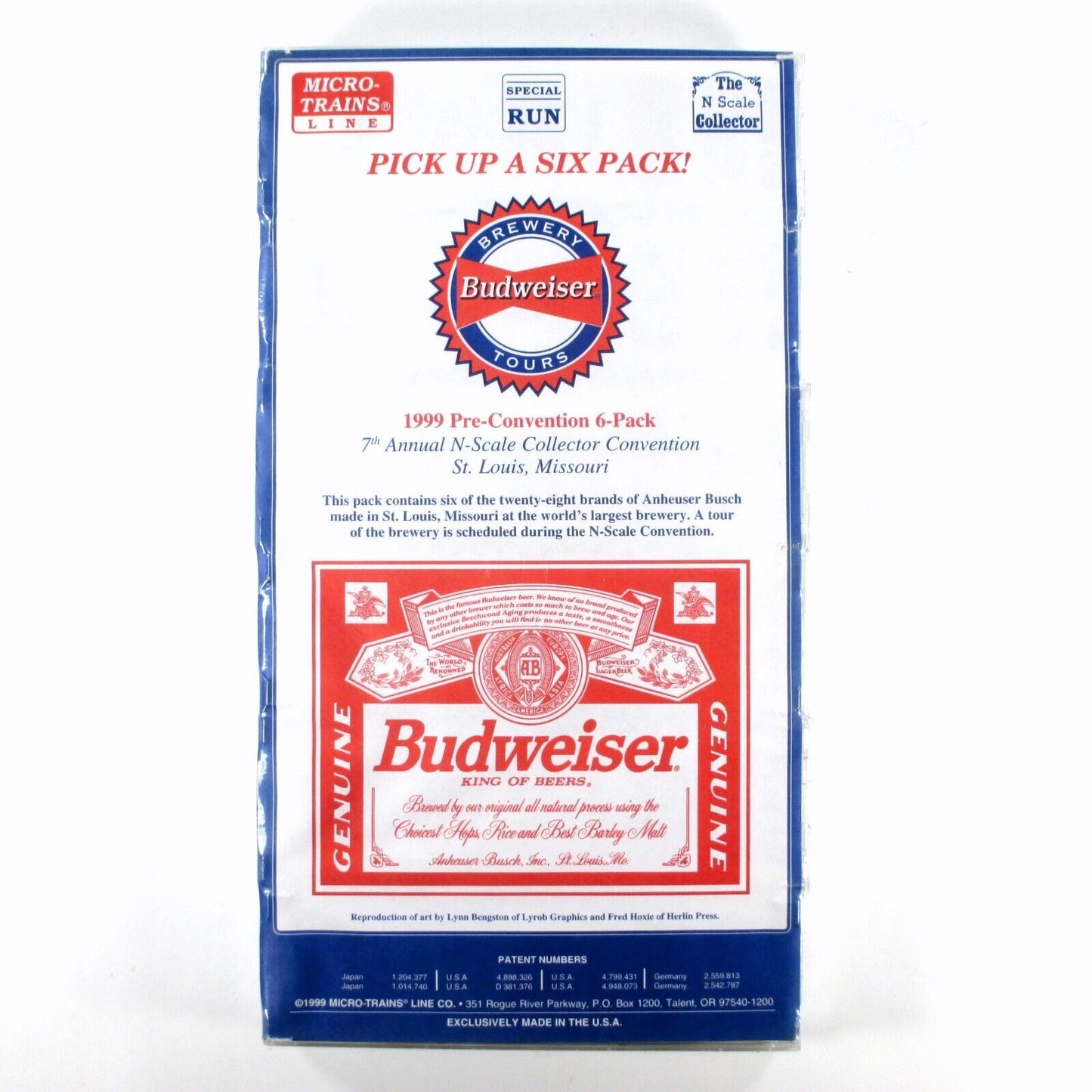 N Scale **BUDWEISER BREWING** 40' Beer Reefer 6-Pack - Micro Trains 1999 Special