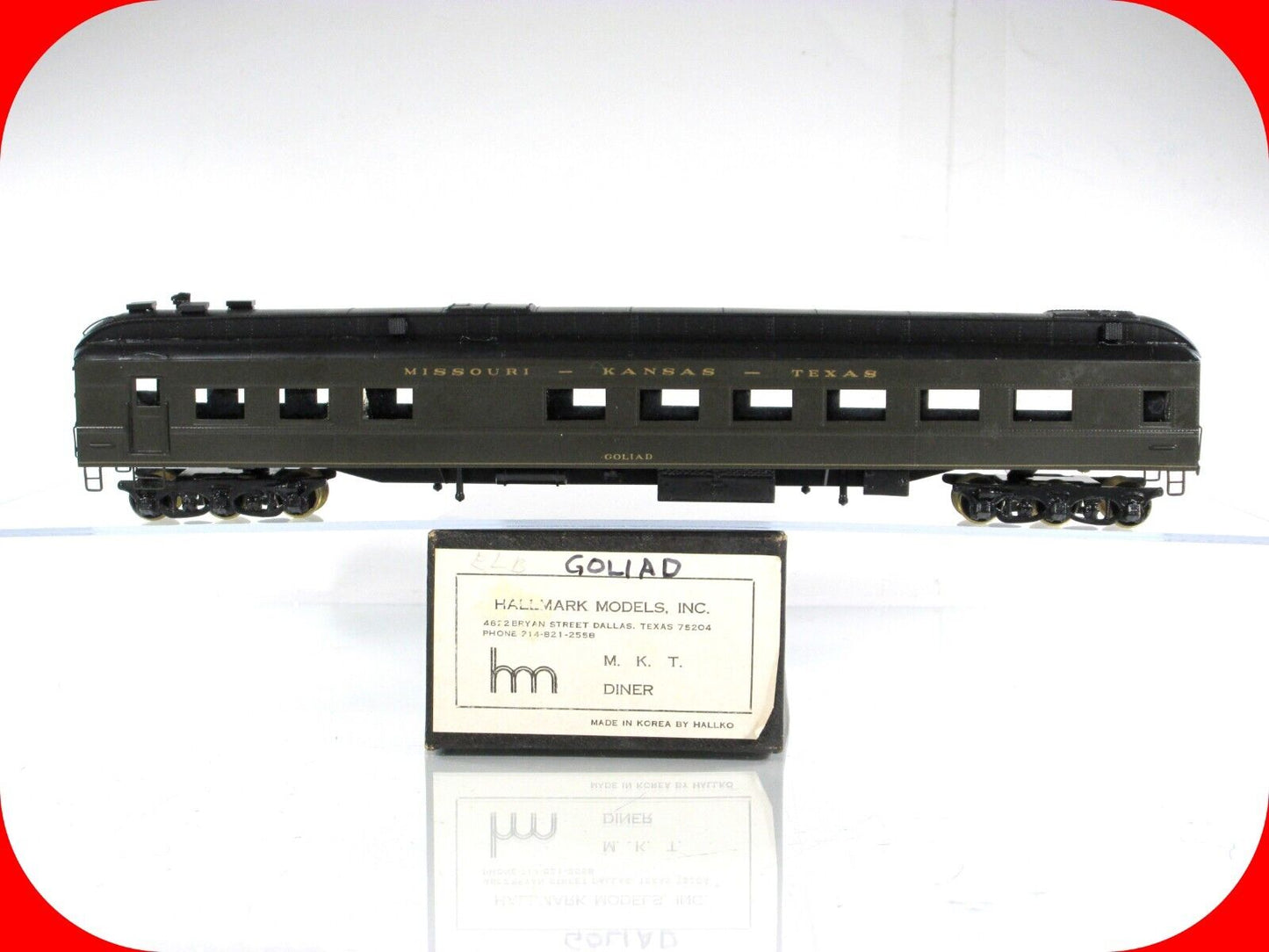 HO Scale BRASS MKT Heavyweight Diner Car ***Goliad*** -- HALLMARK MODELS